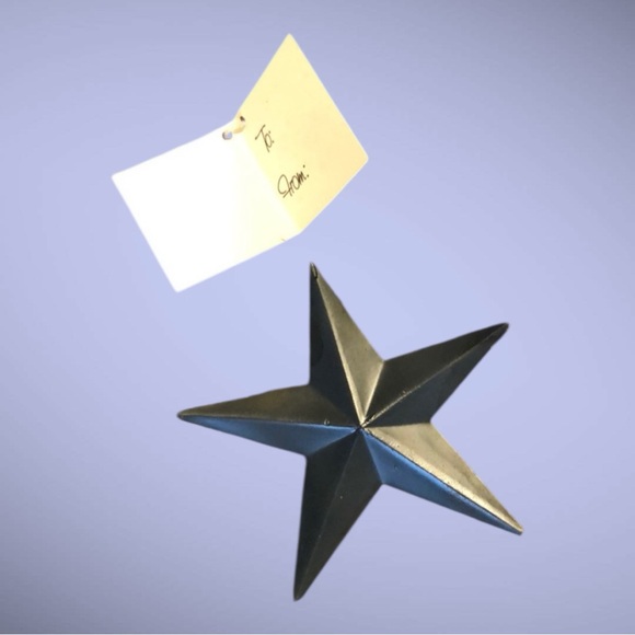 Metal star ornaments with painted snowmen - Picture 3 of 4